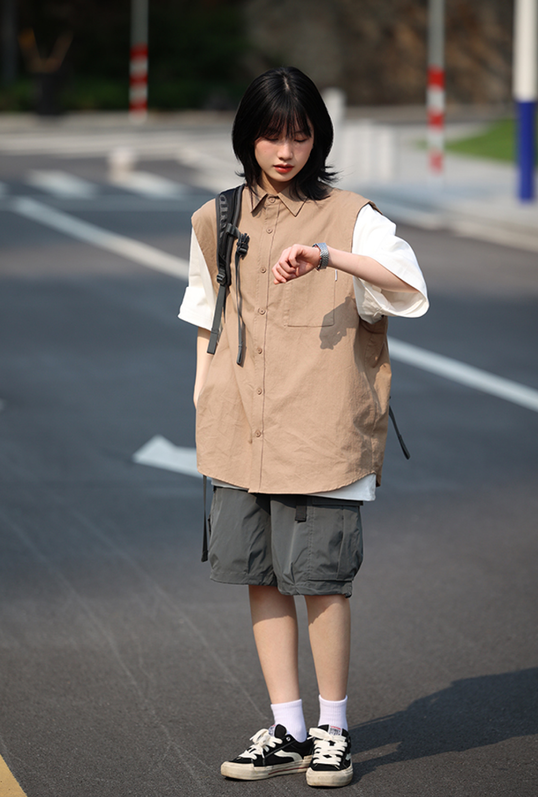 フェイクレイヤードシャツカットソー M0769