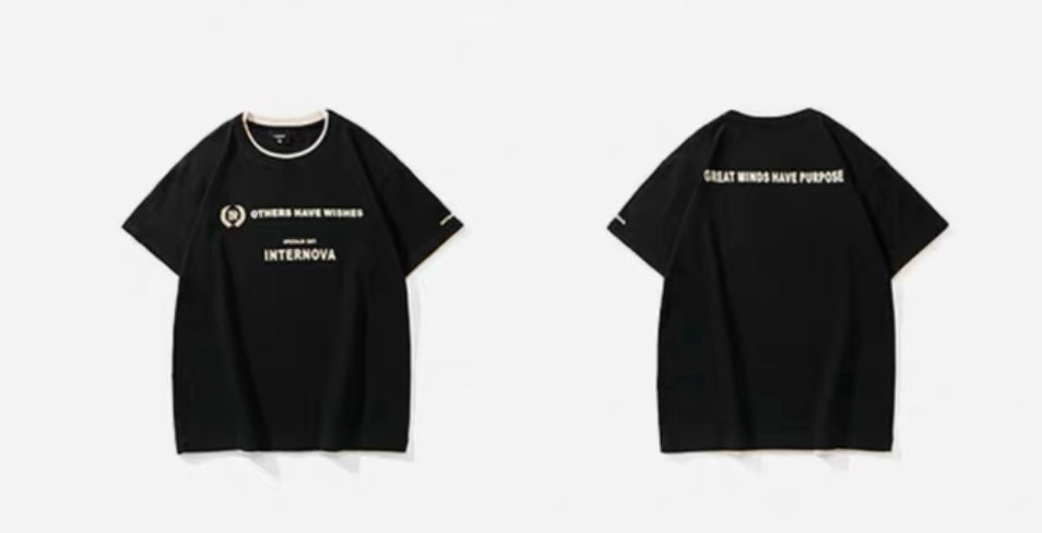 英字プリント半袖カジュアルTシャツ M1000