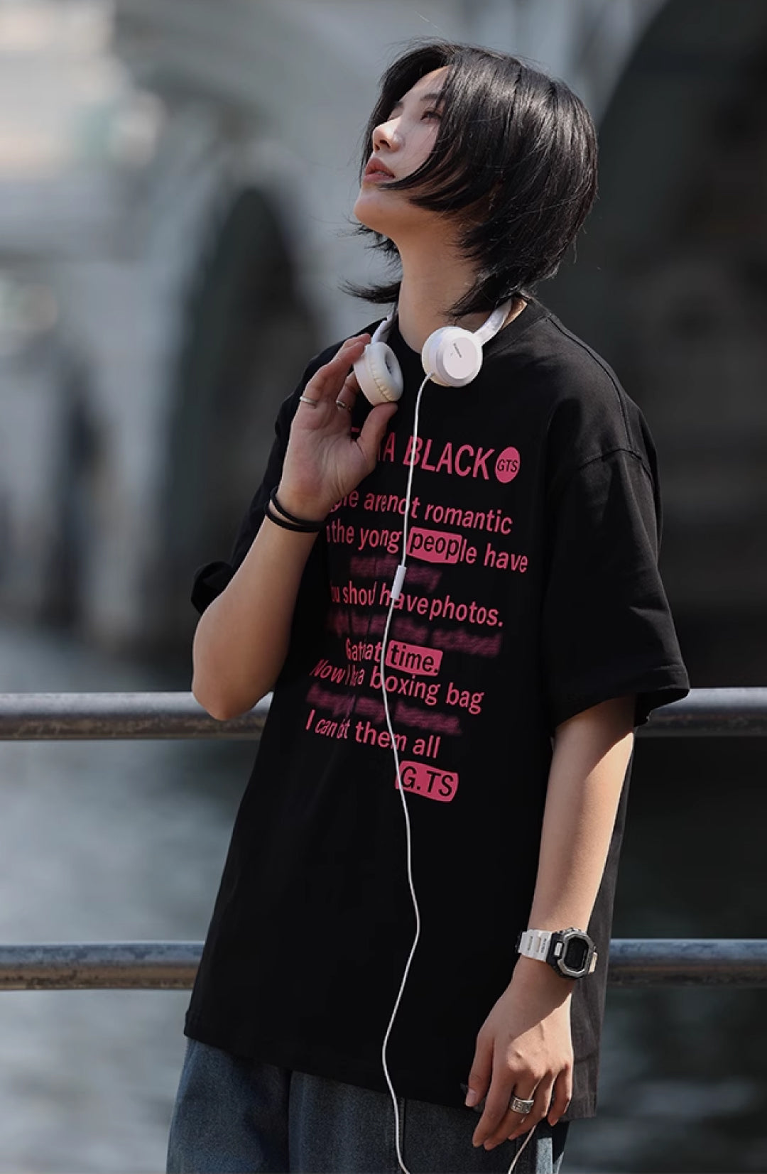 プリント半袖Tシャツ M0966