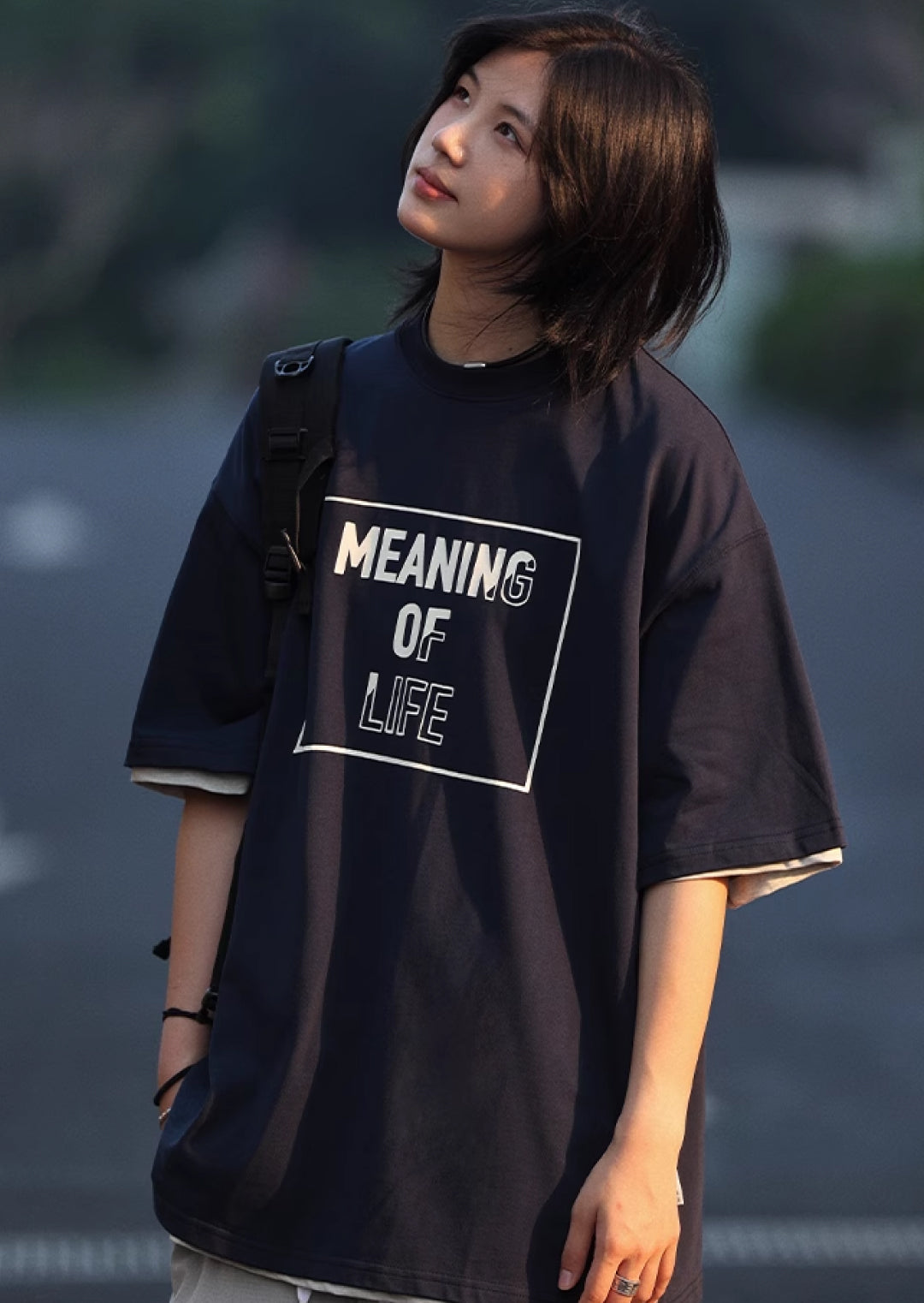 オーバーサイズコットン半袖Tシャツ M1050