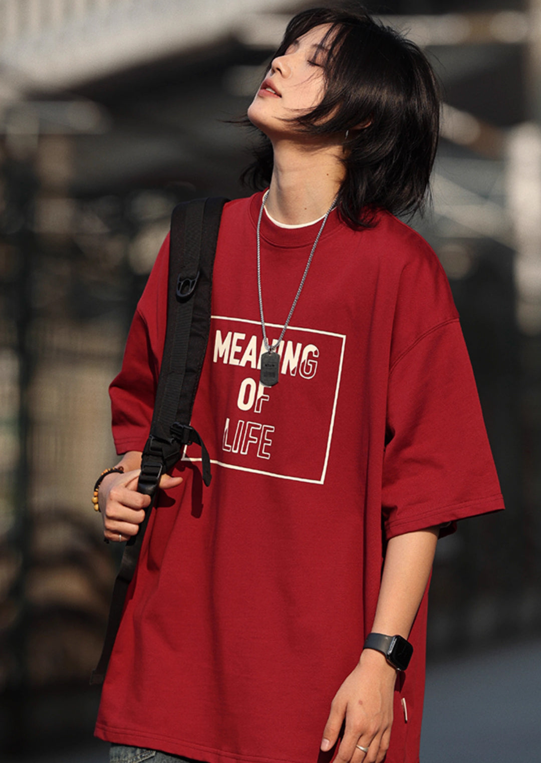 オーバーサイズコットン半袖Tシャツ M1050