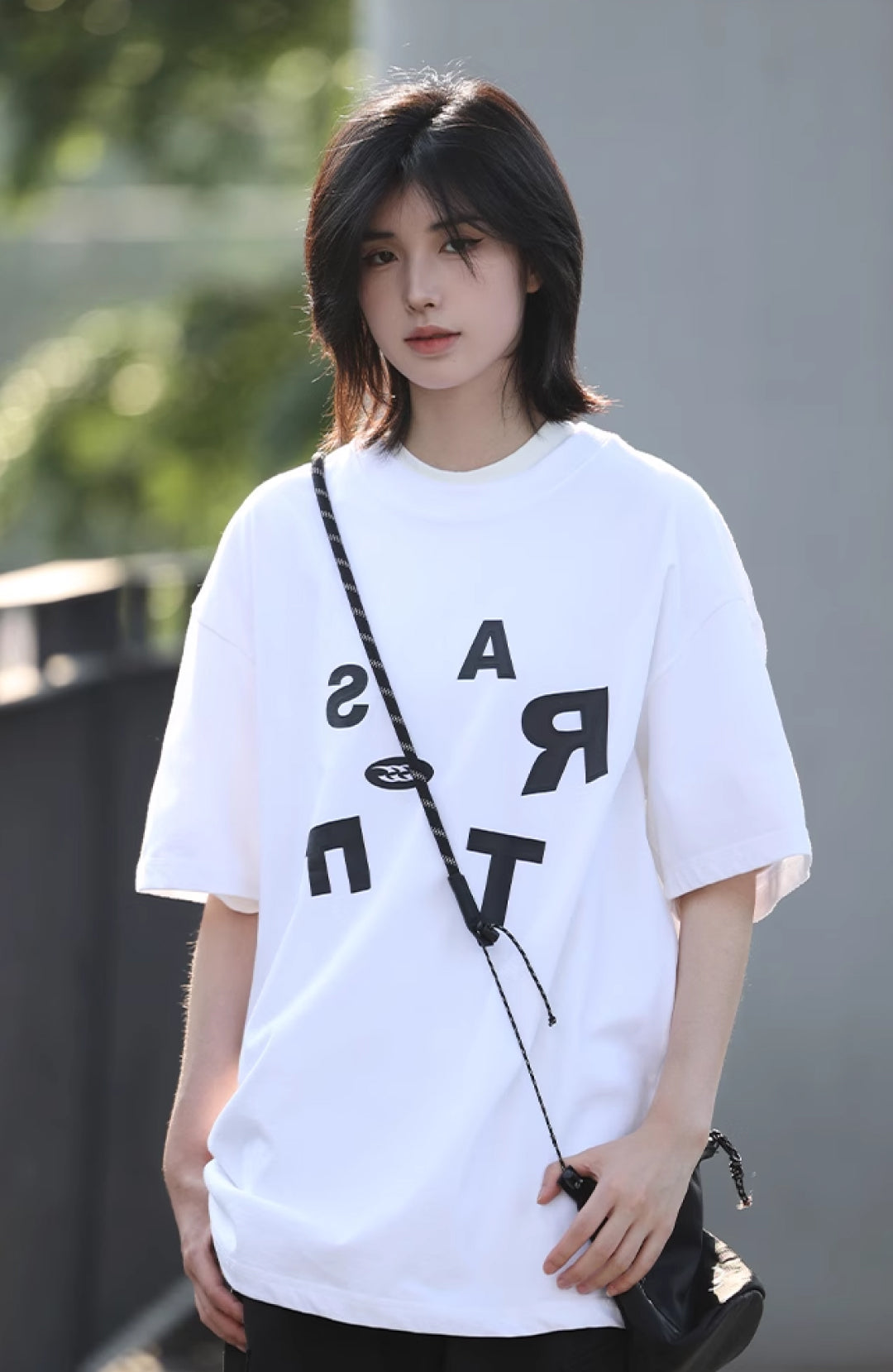 アルファベットプリント半袖Tシャツ M1073