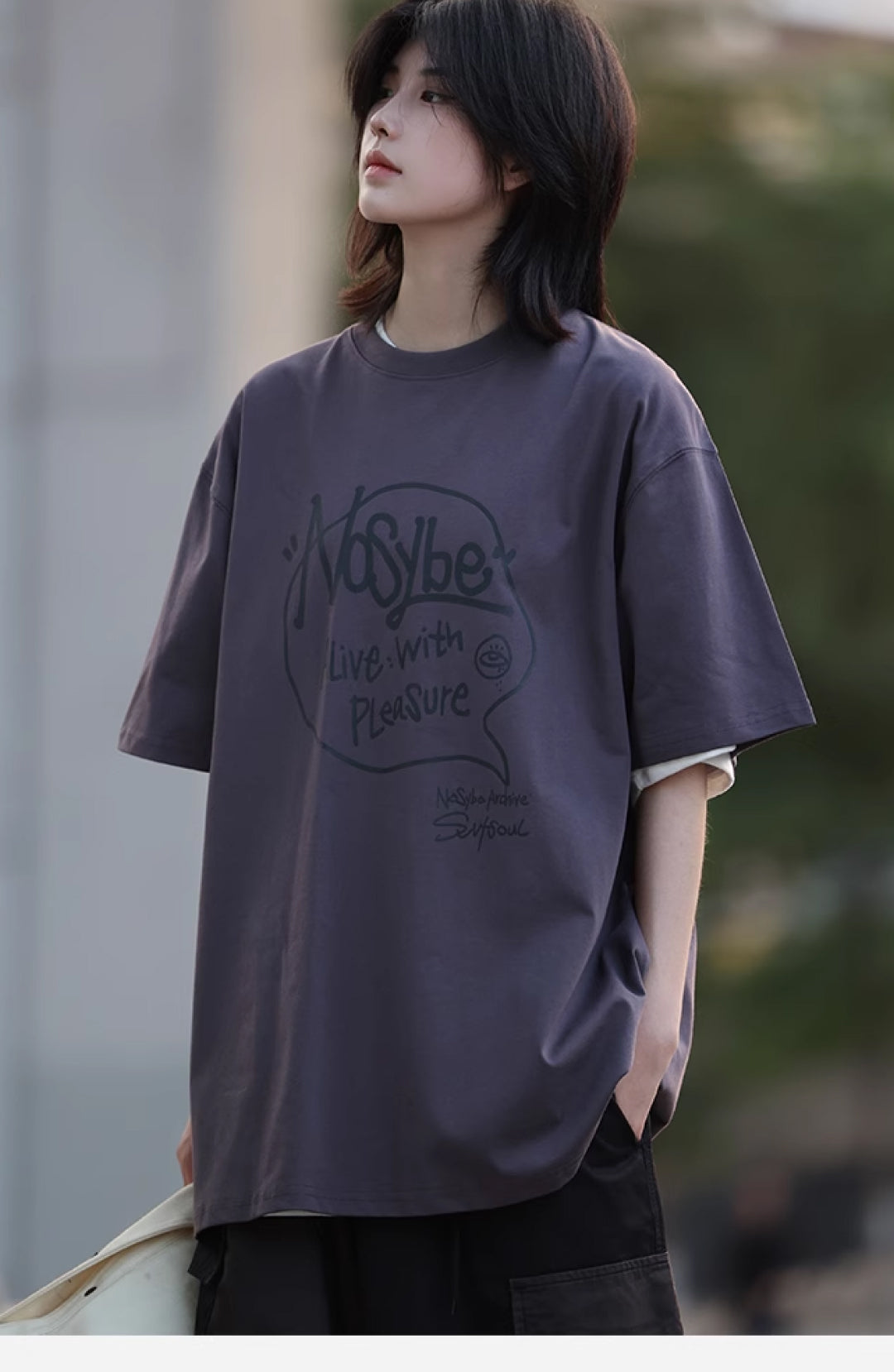 速乾性カジュアルプリント半袖Tシャツ M1077